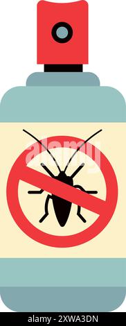 Spray repellente per insetti. Icona del colore del flacone dell'aerosol Illustrazione Vettoriale