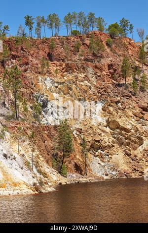 Riotinto apre la vecchia miniera. Pena de hierro. Paesaggio dell'Andalusia. Spagna Foto Stock