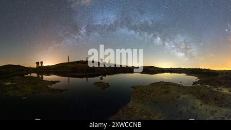 milkyway in una miniera abbandonata di notte Foto Stock