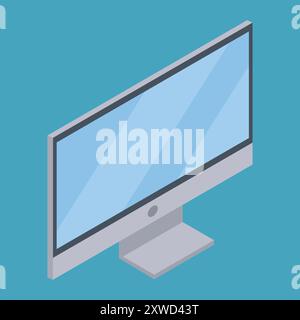 Computer desktop isometrico piatto. Icona PC. Illustrazione vettoriale. EPS 10. Illustrazione Vettoriale
