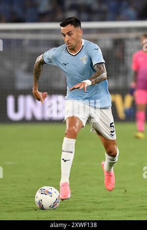 Matias Vecino del SS Lazio durante la partita di serie A tra SS Lazio e Venezia FC allo stadio Olimpico di Roma (Italia), 18 agosto 2024. Foto Stock