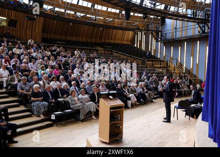 Yarm, Regno Unito. 17 agosto 2024. Immagine © concessa in licenza a Parsons Media. 17/08/2024. Yarm, Regno Unito. Tom Tugendhat deputato al Northern Conservative Hustings. Principessa Alexandra. Il candidato alla leadership Tom Tugendhat MP partecipa alle Northern Conserative Hustings durante la sua campagna di leadership. Foto di Credit: andrew parsons/Alamy Live News Foto Stock