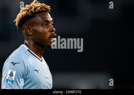 Fisayo Dele-Bashiru del SS Lazio durante la partita di serie A tra SS Lazio e Venezia FC allo stadio Olimpico di Roma (Italia), 18 agosto 2024. Foto Stock