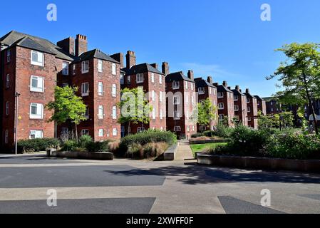 In tutto il Regno Unito - edifici elencati a Barrow Island, (Vickerstown) Barrow a Furness, Cumbria, Regno Unito Foto Stock