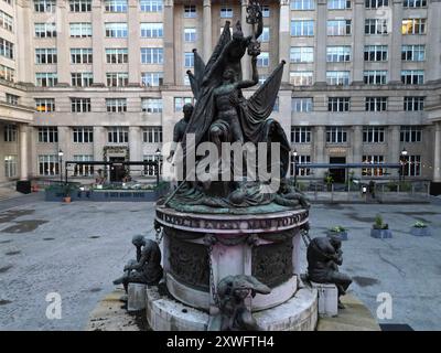 Vista dall'alto del Nelson Monument a Exchange Flags, Liverpool, Foto Stock