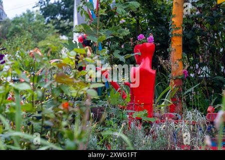 Arte colorata nel quartiere Freetown Christiania di Copenaghen Foto Stock