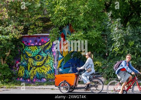 Colorata Street art nel quartiere Freetown Christiania di Copenaghen Foto Stock