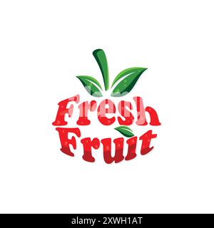 Design del modello tipografico con effetto lettera di frutta fresca. Illustrazione vettoriale Illustrazione Vettoriale