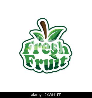 Design del modello tipografico con effetto lettera di frutta fresca. Illustrazione vettoriale Illustrazione Vettoriale
