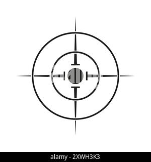 Icona target AIM (obiettivo). Grafico a Y centrale. Simbolo di precisione della messa a fuoco. Elemento di progettazione vettoriale. Illustrazione Vettoriale