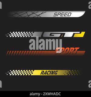 Set di decalcomanie Sport Gradient Illustrazione Vettoriale