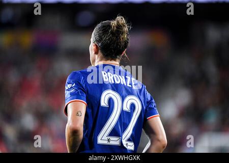 Harrison, Stati Uniti. 19 agosto 2024. Harrison, New Jersey, Stati Uniti, 19 agosto 2024: Lucy Bronze (22 Chelsea) durante l'amichevole internazionale tra Gotham FC e Chelsea FC alla Red Bull Arena di Harrison, New Jersey, Stati Uniti (SOLO USO EDITORIALE). (Rebekah Wynkoop/SPP) credito: SPP Sport Press Photo. /Alamy Live News Foto Stock