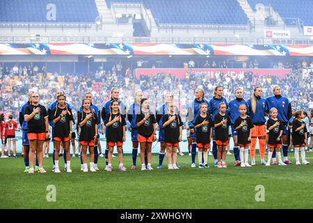 Harrison, Stati Uniti. 19 agosto 2024. Harrison, NJ, Stati Uniti, 19 agosto 2024: Chelsea FC prima dell'amichevole internazionale tra Gotham FC e Chelsea FC alla Red Bull Arena di Harrison, New Jersey, Stati Uniti (SOLO USO EDITORIALE). (Rebekah Wynkoop/SPP) credito: SPP Sport Press Photo. /Alamy Live News Foto Stock