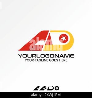 Design del logo concept grafico astratto creativo premium stock iniziale font ad aeroplano fast sport League. Velivoli con tipografia monogramma correlata Illustrazione Vettoriale