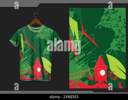 camicia sportiva, illustrazione, stile, tessuto, giocatore, maglia da calcio, design t-shirt, motivo maglia, e-sport, t-shirt, corse, jersey sport Illustrazione Vettoriale