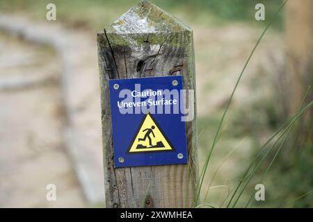 avvertenza superfici irregolari inghilterra regno unito Foto Stock