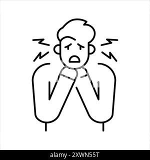 Icona del colore della linea di soffocamento. Cartello lesioni domestiche per pagina web, app mobile, pulsante, logo. Pulsante isolato vettore. Traccia modificabile. Illustrazione Vettoriale