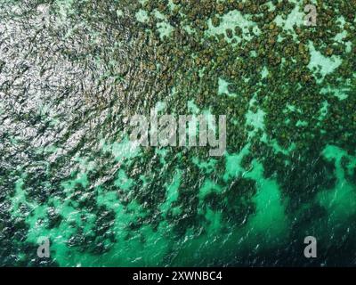 Vista aerea della barriera corallina di Koh Ra Wi Foto Stock