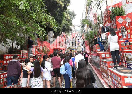 Escadaria Selarón, 215 gradini coperti da mosaici colorati dell'artista cileno Jorge Selarón Foto Stock