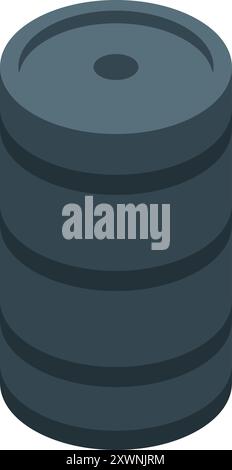 Cilindro chimico isometrico con rifiuti tossici, prodotti pericolosi Illustrazione Vettoriale