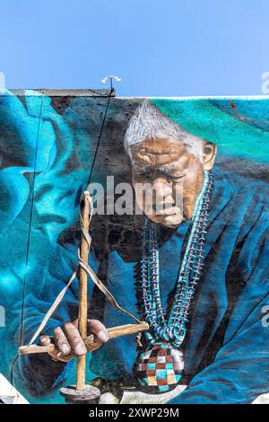 Murale di Noé Barnett al Turquoise Museum, Albuquerque, New Mexico, USA Foto Stock