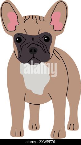 Gli autori di cani di razza bulldog francese lavorano Illustrazione Vettoriale