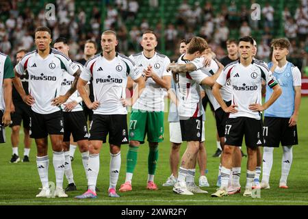 Giocatori del Legia Warszawa visti durante la partita di UEFA Conference League 2024/2025 tra Legia Warszawa - Brondby IF al Marshall Jozef Pilsudskis Municipal Stadium di Legia Varsavia. Punteggio finale; Legia Warszawa 1:1 Brondby IF. Foto Stock