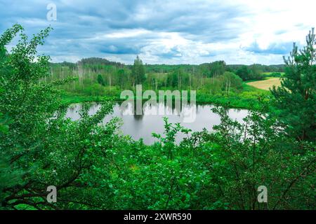 Lago God's Eye nel parco nazionale dei laghi di Braslau, Bielorussia. Foto Stock