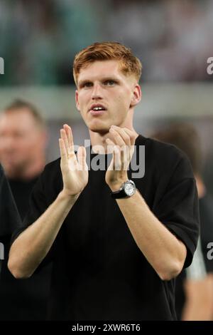 Varsavia, Polonia. 15 agosto 2024. Jordan Majchrzak del Legia Warszawa visto durante la partita di UEFA Conference League 2024/2025 tra Legia Warszawa - Brondby IF al Marshall Jozef Pilsudskis Municipal Stadium di Legia Varsavia. Punteggio finale; Legia Warszawa 1:1 Brondby IF. (Foto di Grzegorz Wajda/SOPA Images/Sipa USA) credito: SIPA USA/Alamy Live News Foto Stock