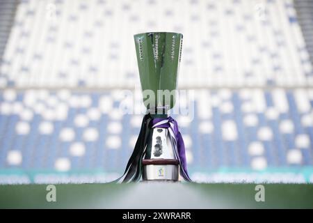 Reggio Emilia, Italia. 20 agosto 2024. Il Trofeo prima della finale di Supercoppa Primavera partita di calcio tra Sassuolo U20 e Fiorentina U20 allo Stadio Città del Tricolore di Reggio Emilia - martedì 20 agosto 2024. Sport - calcio . (Foto di Marco Alpozzi/Lapresse) credito: LaPresse/Alamy Live News Foto Stock