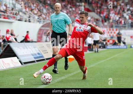 Halle, Deutschland 20. Agosto 2024: Regionalliga Nord/Ost - 2024/2025 - Hallescher FC vs. VSG Altglienicke IM Bild: Marius Hauptmann (Halle) Foto Stock