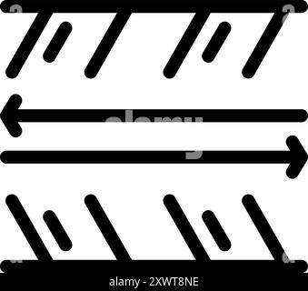 Questa icona rappresenta un tessuto a doppia faccia con i suoi fili di ordito e trama, spesso utilizzati nell'industria tessile Illustrazione Vettoriale