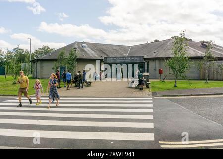 Cairn Lodge Services sulla A74M nel Lanarkshire, Scozia. Foto Stock