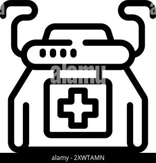 La macchina per chirurgia robotica sta eseguendo una procedura chirurgica Illustrazione Vettoriale