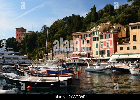 Vista estiva di Portofino. Liguria. Italia Foto Stock