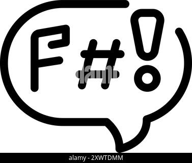 Censurato giuramento con simboli che sostituiscono lettere che mostrano il concetto di censura su Internet Illustrazione Vettoriale