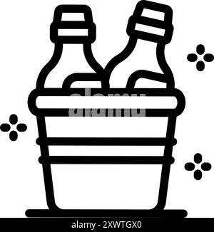 Questa icona di un refrigeratore per bottiglie è perfetta per siti Web e app Illustrazione Vettoriale