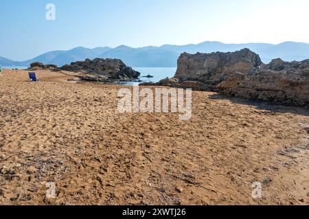Splendida vista di Lepeda Beach, Cefalonia, Isole Ionie, Grecia Foto Stock