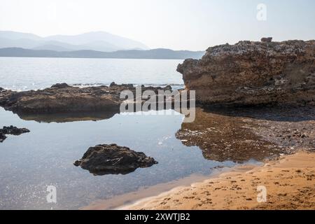 Splendida vista di Lepeda Beach, Cefalonia, Isole Ionie, Grecia Foto Stock