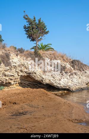 Splendida vista di Lepeda Beach, Cefalonia, Isole Ionie, Grecia Foto Stock