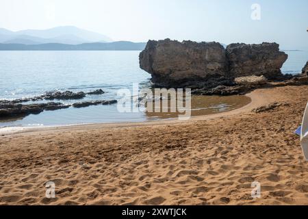 Splendida vista di Lepeda Beach, Cefalonia, Isole Ionie, Grecia Foto Stock