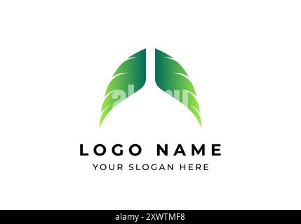 Logo Lungs and Wings Combine, Healthcare, Lungs care Logo design idenity. File modificabile Illustrazione Vettoriale