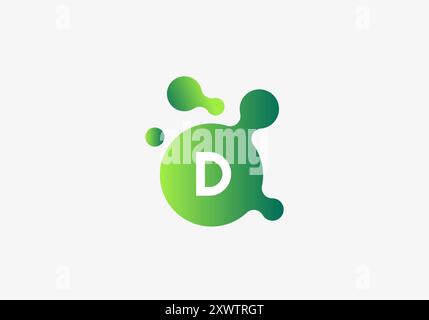 Logo Molecule Particle Letter D, Science, Bio e Chemical logo Identity. File modificabile Illustrazione Vettoriale