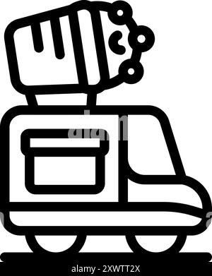 La betoniera trasporta cemento in un cantiere Illustrazione Vettoriale