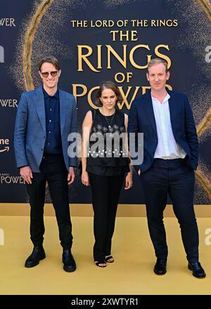 LONDRA, REGNO UNITO. 20 agosto 2024. J.D. Payne, Lindsey Weber e Patrick McKay partecipano alla prima mondiale di The Lord of the Rings: The Rings of Power - stagione 2 al BFI SOUTHBANK di Londra, Regno Unito. ( Credito: Vedi li/Picture Capital/Alamy Live News Foto Stock