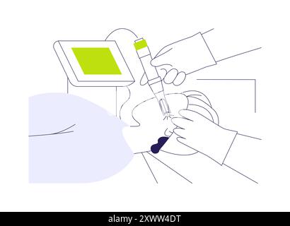 Illustrazione vettoriale del concetto astratto dell'applicazione laser medicale. Illustrazione Vettoriale