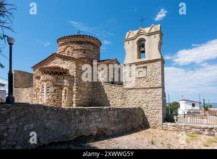 La chiesa della Vergine Maria in Koronisia, golfo Ambraciano, Arta, Grecia Foto Stock