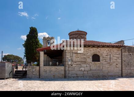 La chiesa della Vergine Maria in Koronisia, golfo Ambraciano, Arta, Grecia Foto Stock