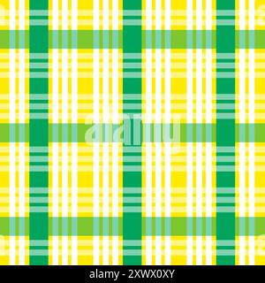 Motivo in tessuto tartan giallo verde Illustrazione Vettoriale