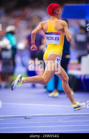 Carolina Robles partecipa ai 3000 m di Steeplechase ai Giochi Olimpici di Parigi 2024. Foto Stock